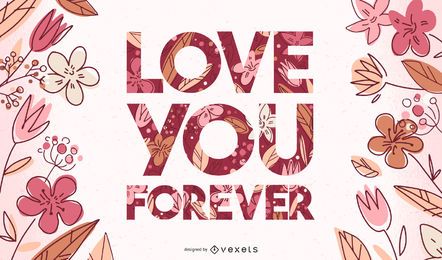 Love you forever valentines lettering Love you forever valentines lettering