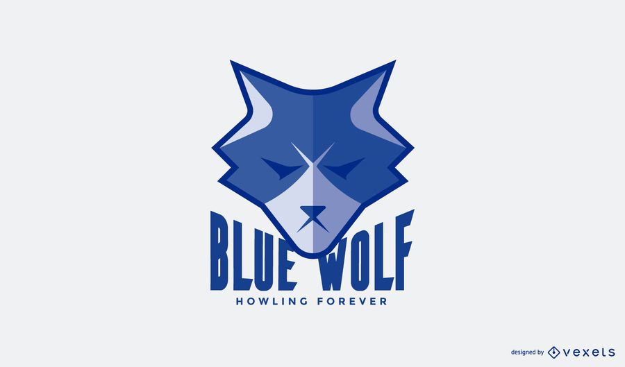 Modelo de logotipo de lobo azul Modelo de logotipo de lobo azul