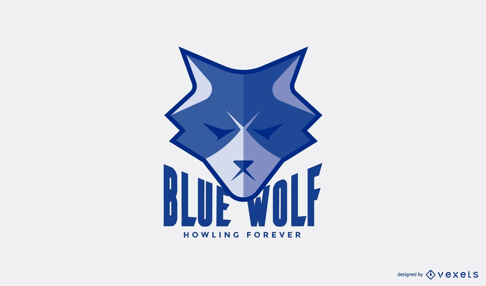 Plantilla de logotipo de lobo azul