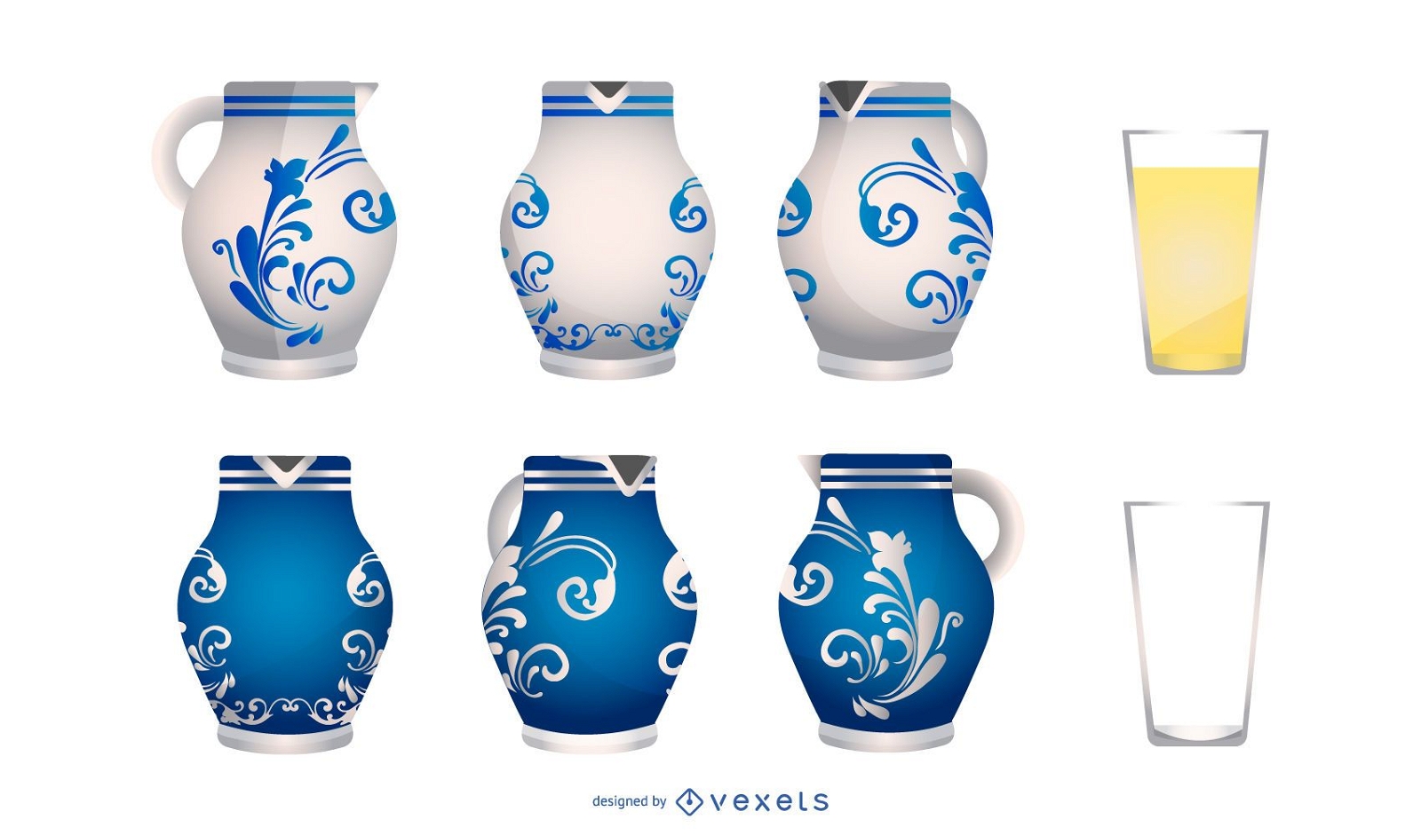 Conjunto de diseño de jarrón de cerámica alemana