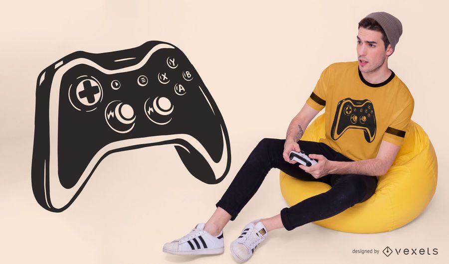 Design de camiseta do controlador de jogo Design de camiseta do controlador de jogo