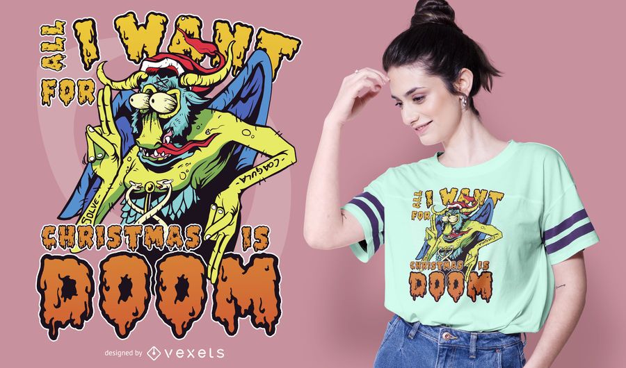 Christmas Demon T-shirt Design Christmas Demon T-shirt Design