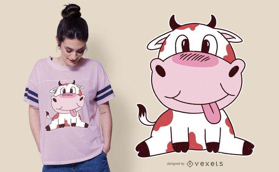 Cute Baby Cow T-shirt Design Cute Baby Cow T-shirt Design