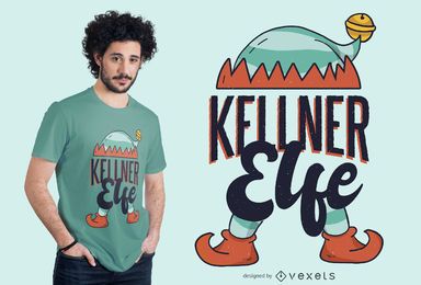 Diseño de camiseta de Elf Waiter Diseño de camiseta de Elf Waiter