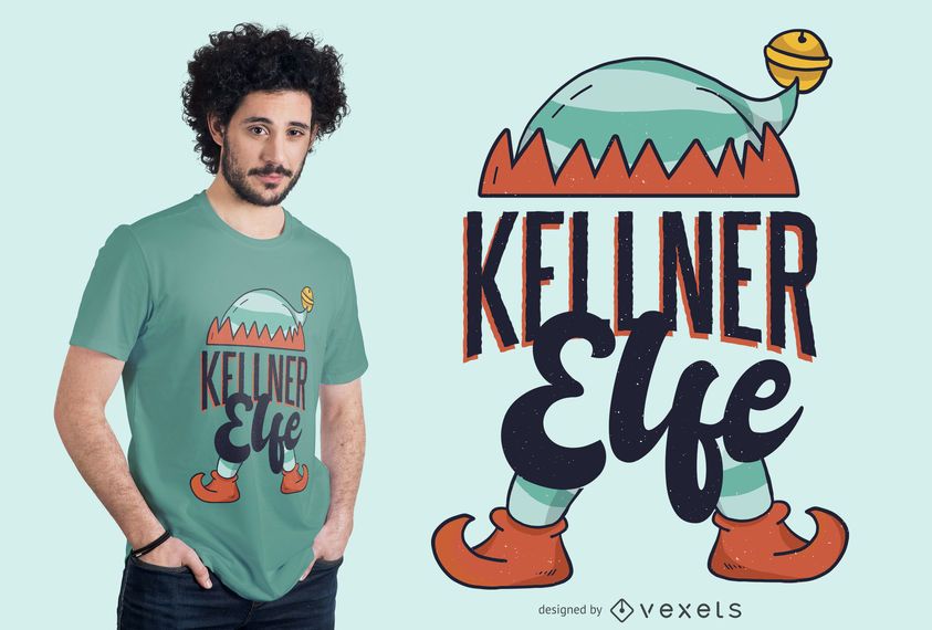 Elf Waiter T-shirt Design Elf Waiter T-shirt Design