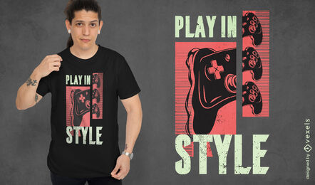 Diseño de camiseta de cita de juego