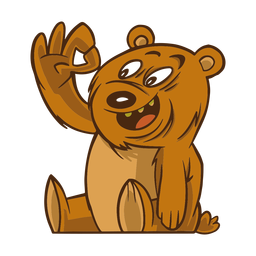 Gesto de oso plano Diseño PNG