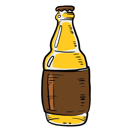 Beer bottle label flat PNG Design
