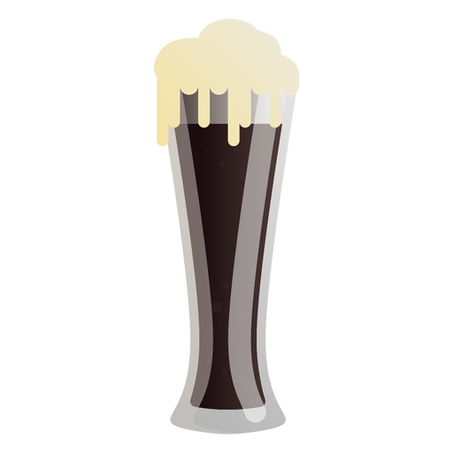 Espuma de vidro escuro de cerveja plana Desenho PNG