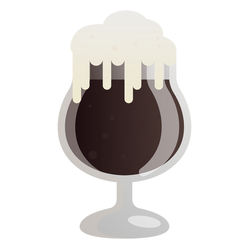 Cerveza vaso espuma oscuro plano Diseño PNG