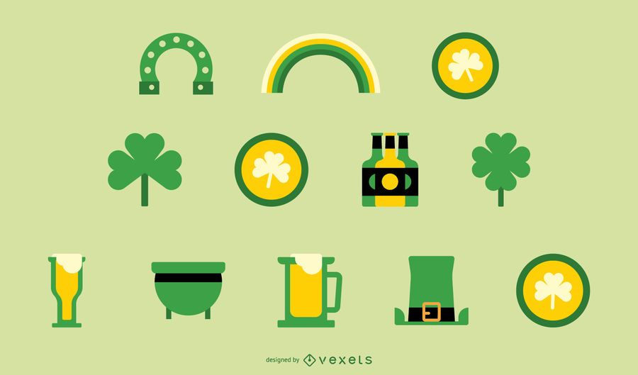 St. Patrick's Flat Icon Set St. Patrick's Flat Icon Set