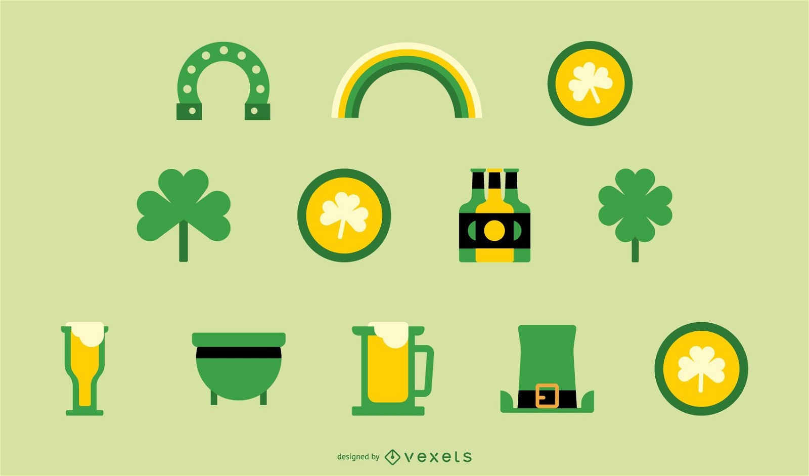 St. Patrick&#39;s Flat Icon Set