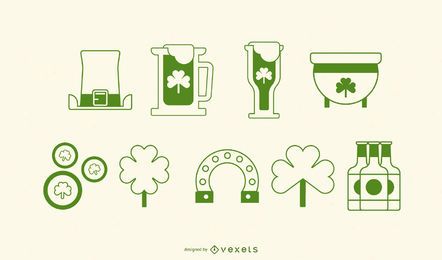 St. Patrick's Day Stroke Icon Set