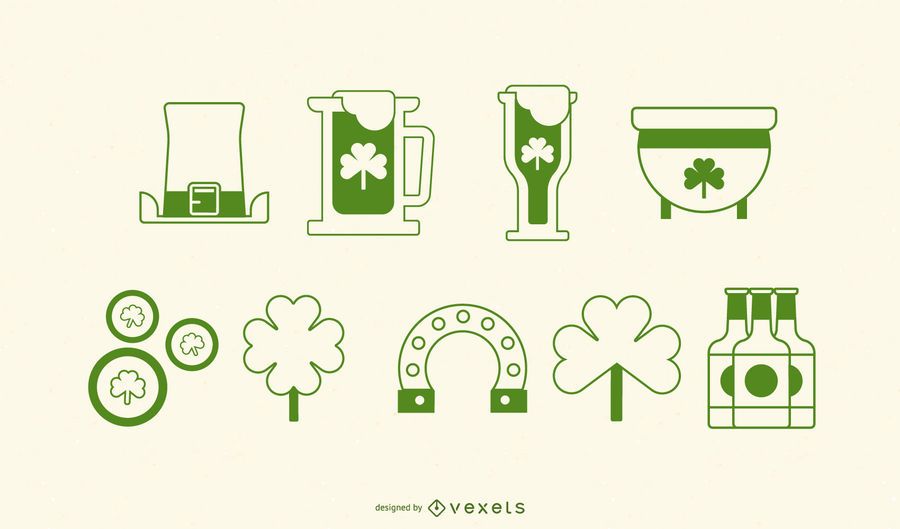 St. Patrick's Day Stroke Icon Set St. Patrick's Day Stroke Icon Set