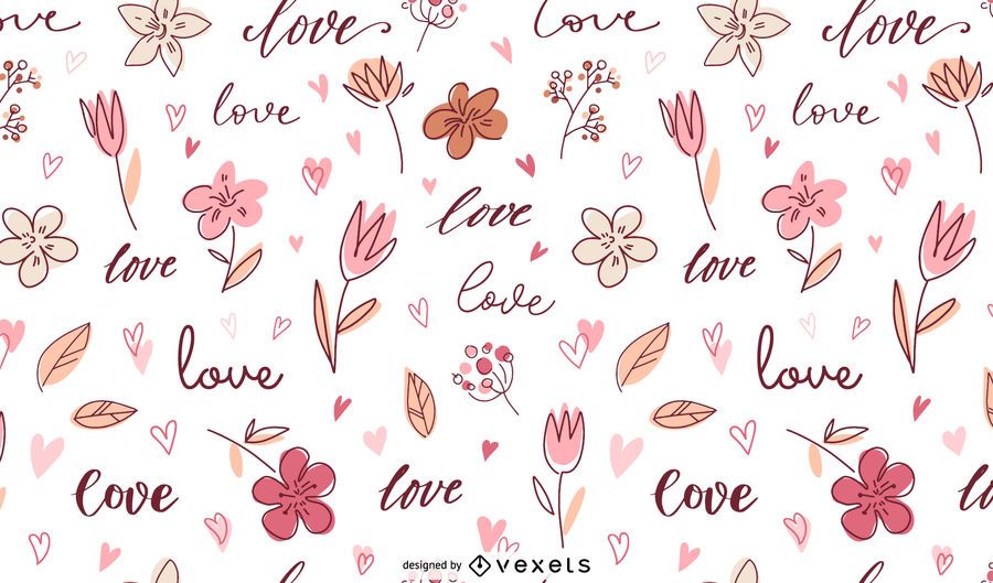 Amor Doodle Design Padrão Amor Doodle Design Padrão