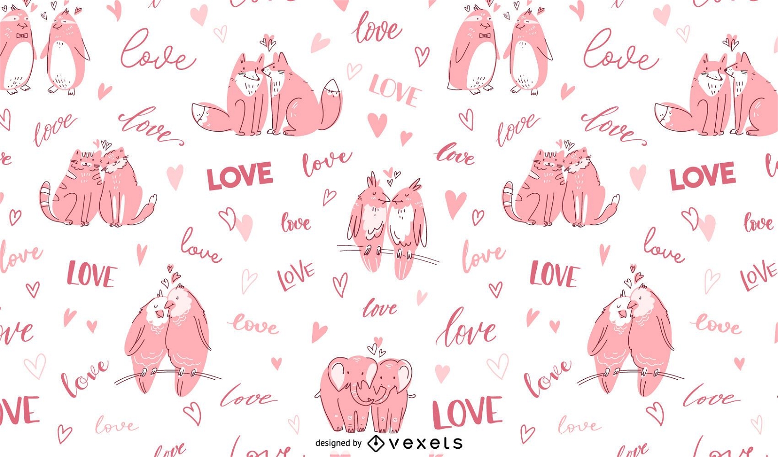 Diseño de patrón de amor animal