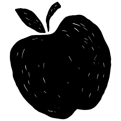 Apfel mit Blatthand gezeichnet PNG-Design