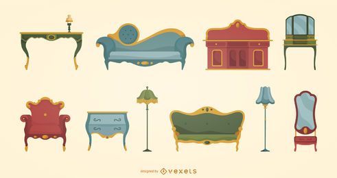 Conjunto vitoriano de móveis Conjunto vitoriano de móveis