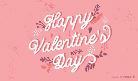 Diseño de letras feliz día de San Valentín