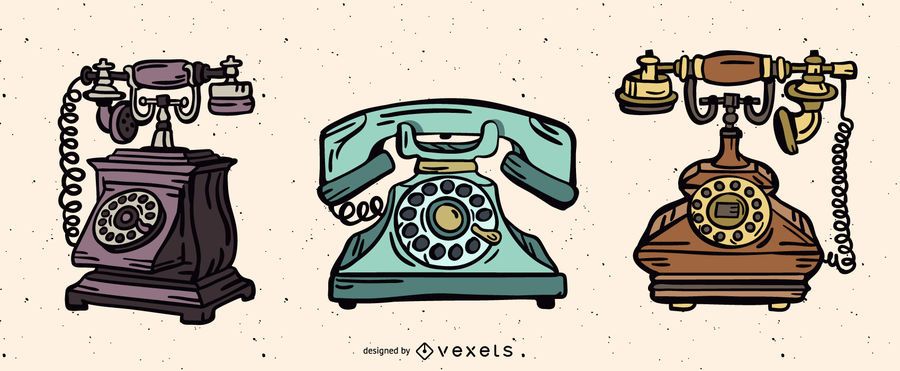 Paquete de ilustración de teléfono vintage Paquete de ilustración de teléfono vintage