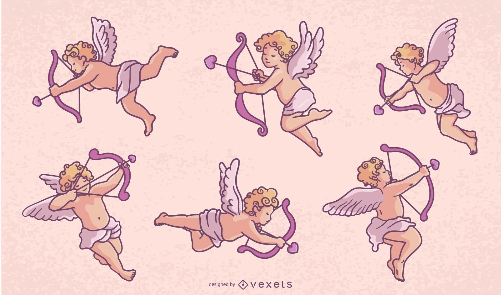 Paquete de diseño de personajes de Cupido