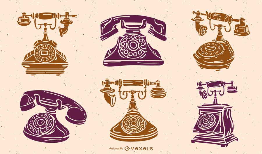 Antique Telephone Silhouette Pack Antique Telephone Silhouette Pack