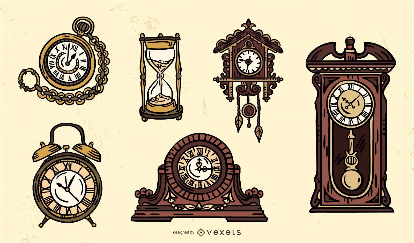 Antique Clock Design Set