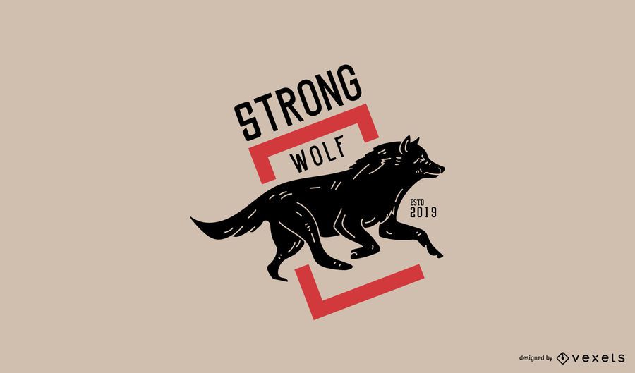 Diseño de logotipo de lobo fuerte Diseño de logotipo de lobo fuerte