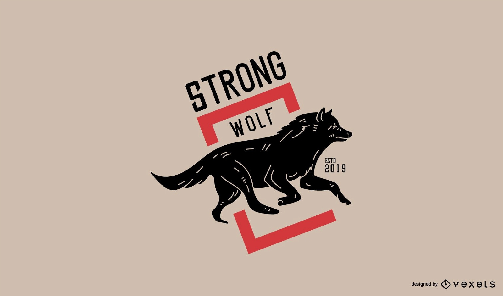 Design de logotipo Strong Wolf