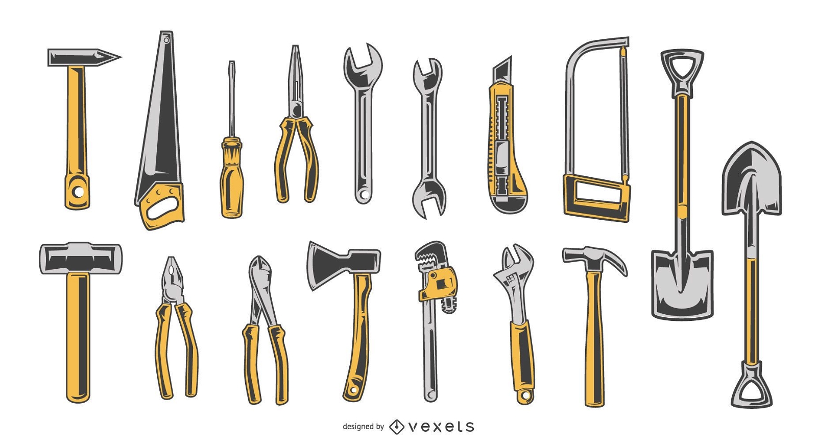 Colección de diseño de herramientas de mano