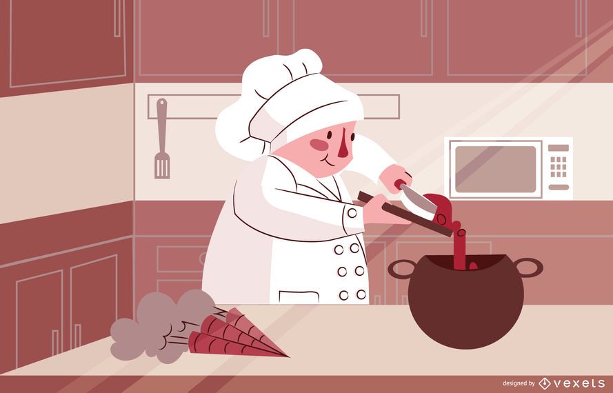 Cooking Woman Character Illustration Cooking Woman Character Illustration