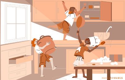 Projeto de conceito de cozinha para crianças