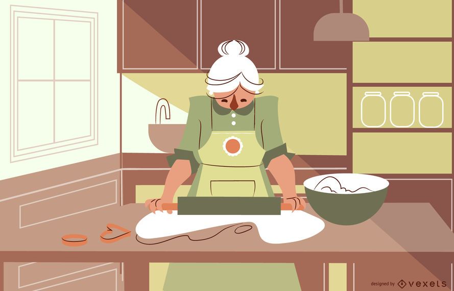 Cooking woman character design Cooking woman character design