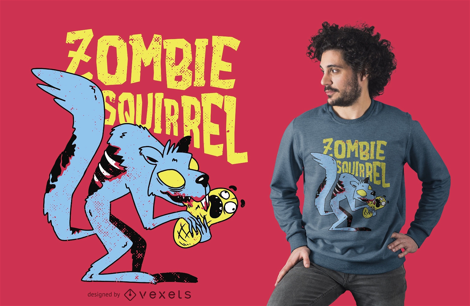Zombie Eichhörnchen T-Shirt Design
