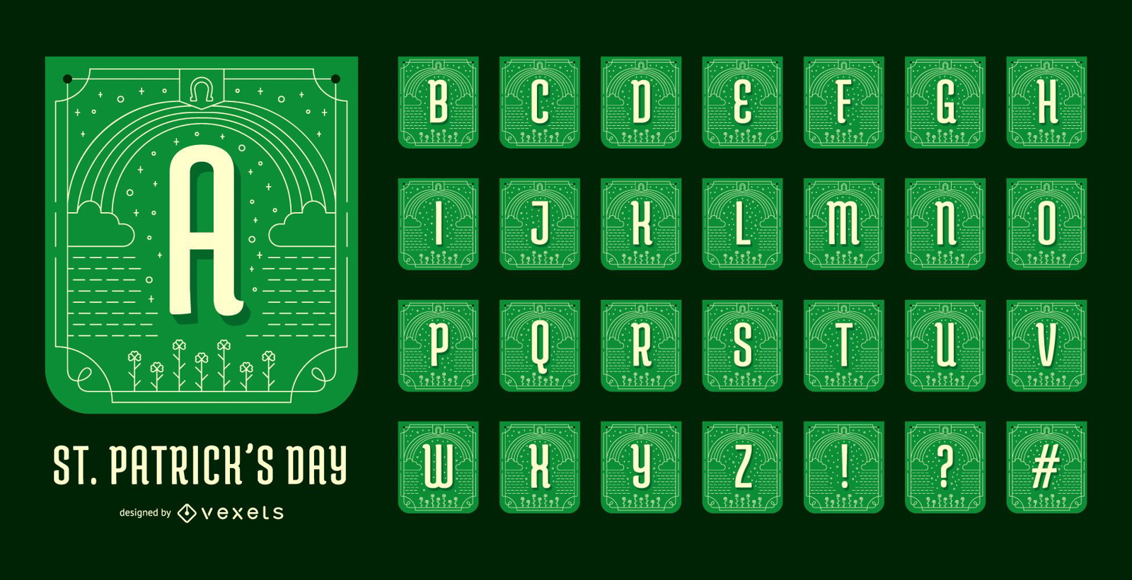 St patrick's garland alphabet