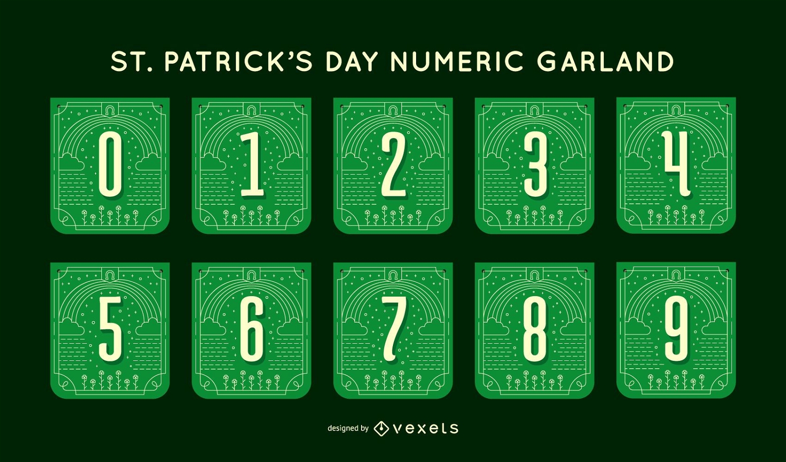 St. Patrick&#39;s Day Nummer Girlande gesetzt