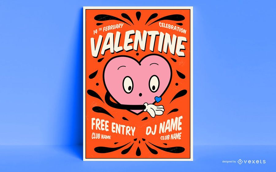 Valentine Plakat Vorlage Vektor Download