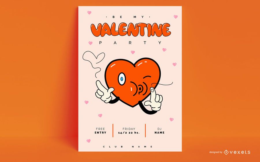 Valentine party poster template Valentine party poster template