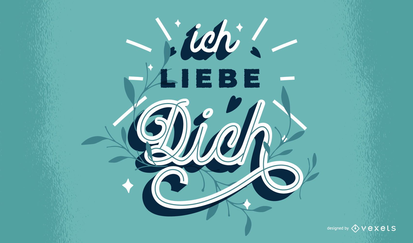 I love you german lettering