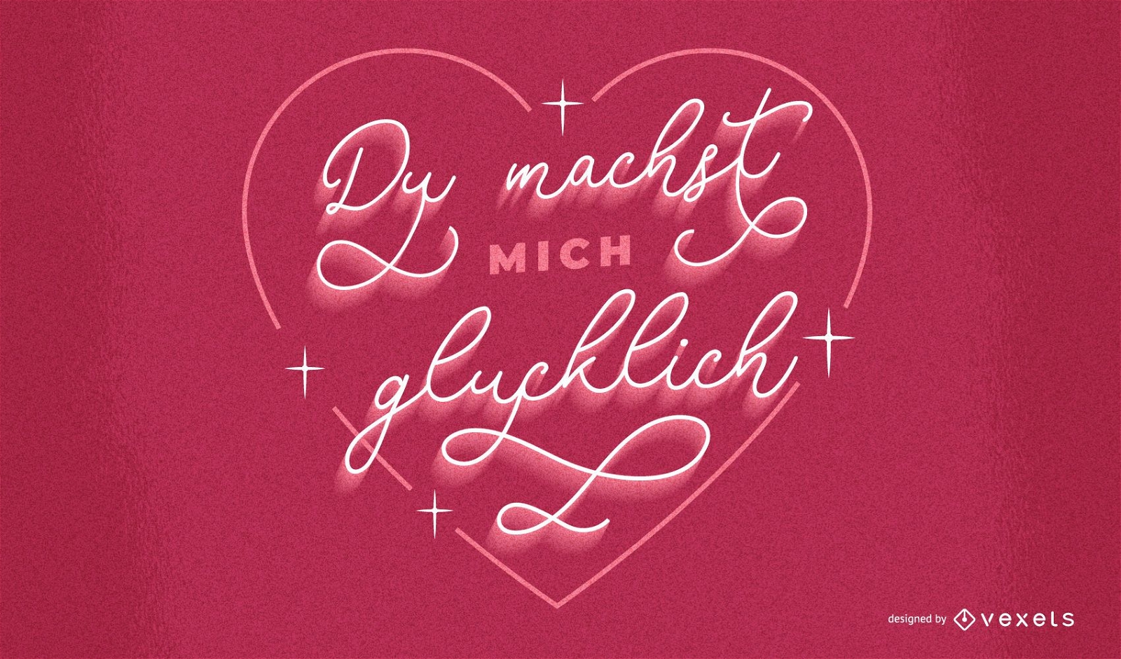 Deutscher Schriftzug zum Valentinstag