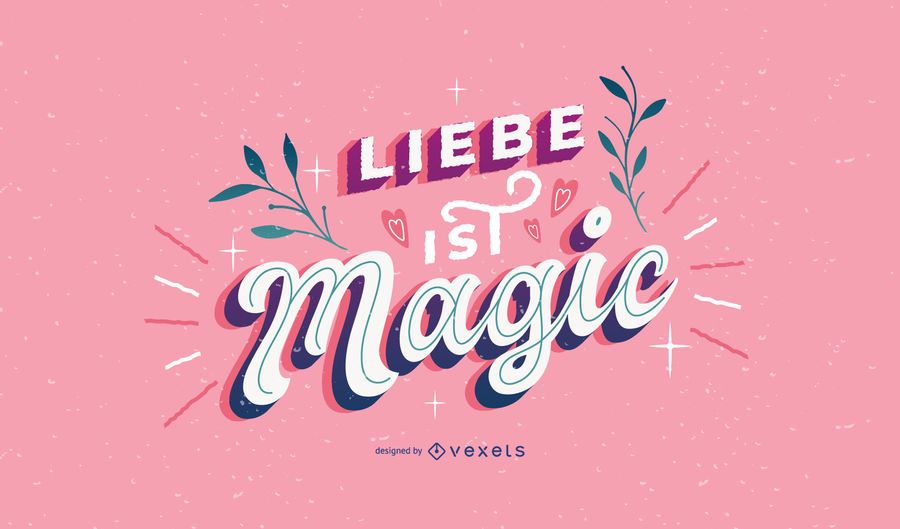 Valentines day german lettering design Valentines day german lettering design