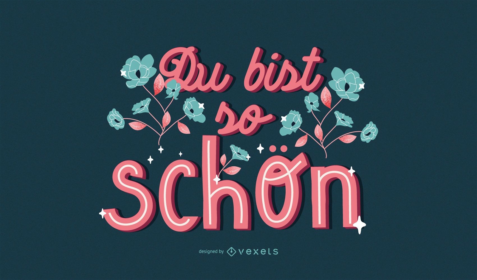 German valentine lettering design