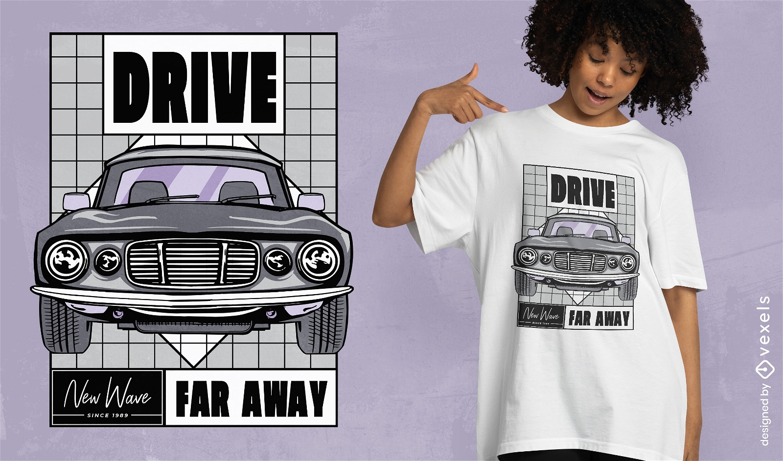 Illustration car t-shirt design