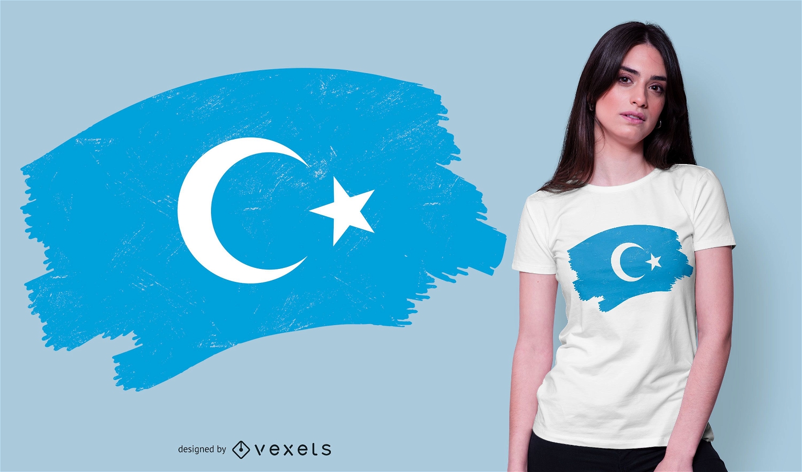 Design de t-shirt da bandeira uigur
