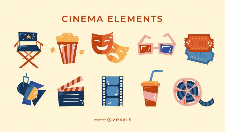Elementos retrô de cinema Elementos retrô de cinema