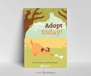 Plantilla de cartel de adopción de perro