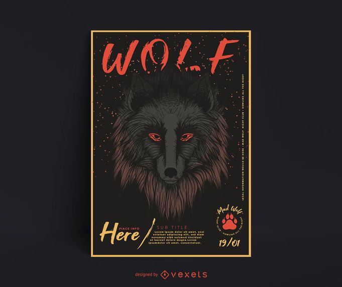 Wolf Illustration Poster Design Wolf Illustration Poster Design
