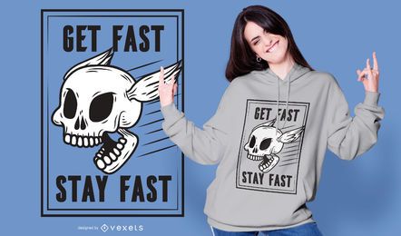 Diseño de camiseta de calavera rápida