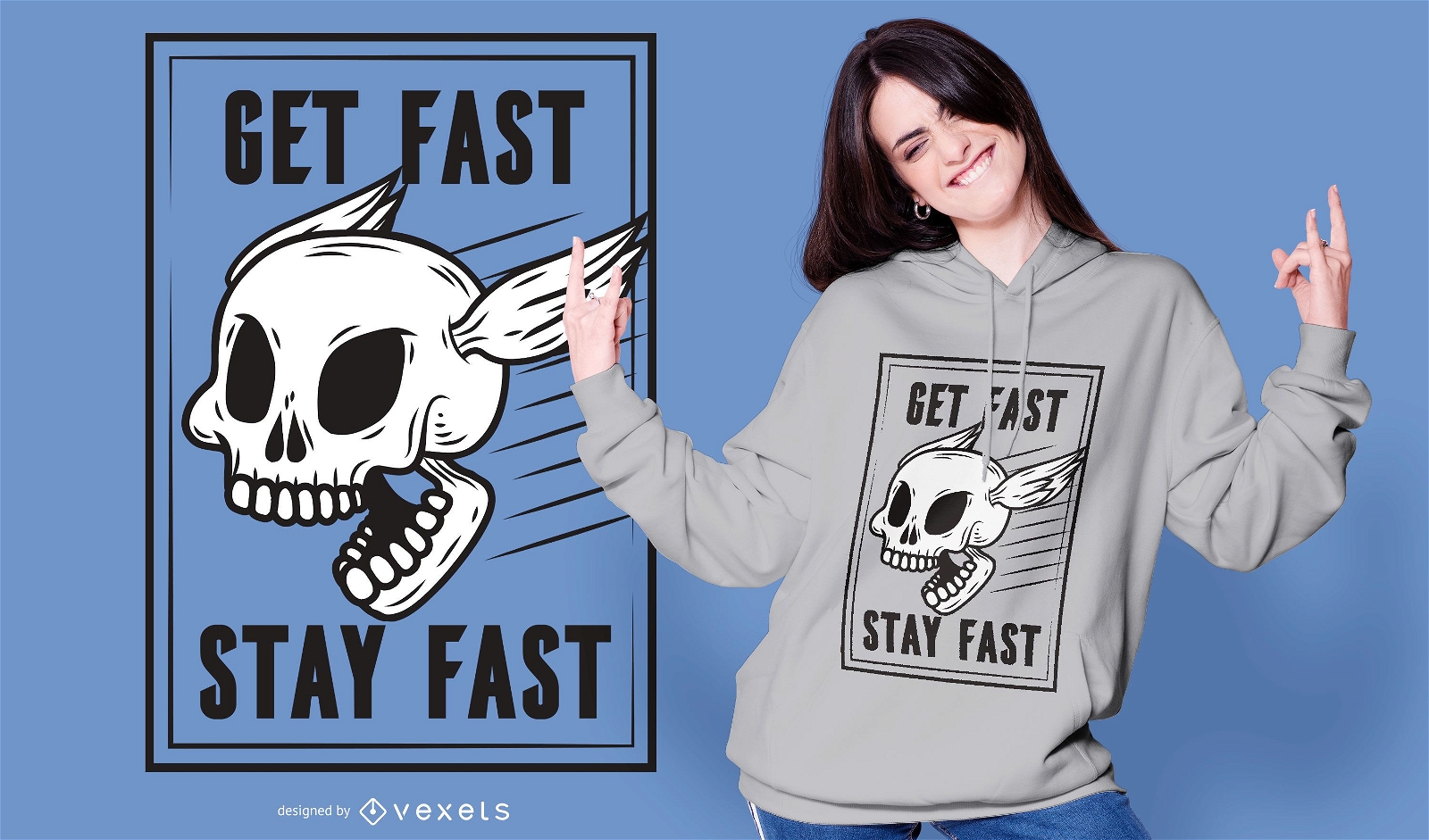 Fast skull t-shirt design