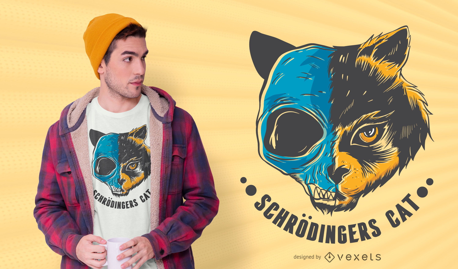 Katzenschädel-T-Shirt Design